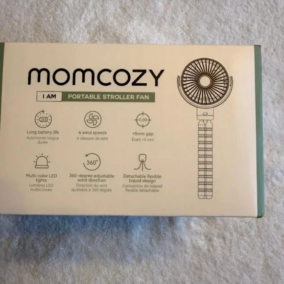 Momcozy 8000mAh Portable Stroller Fan 27H Battery Life, 4 Speed, Sage Green - Picture 9 of 10